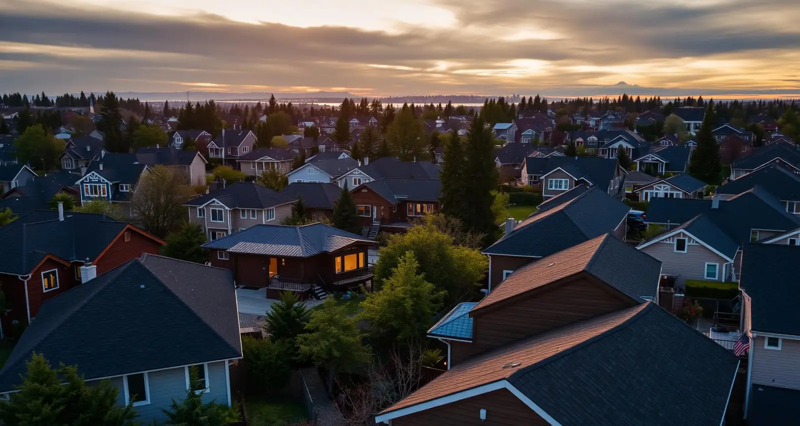 Seattle skyline at golden hour